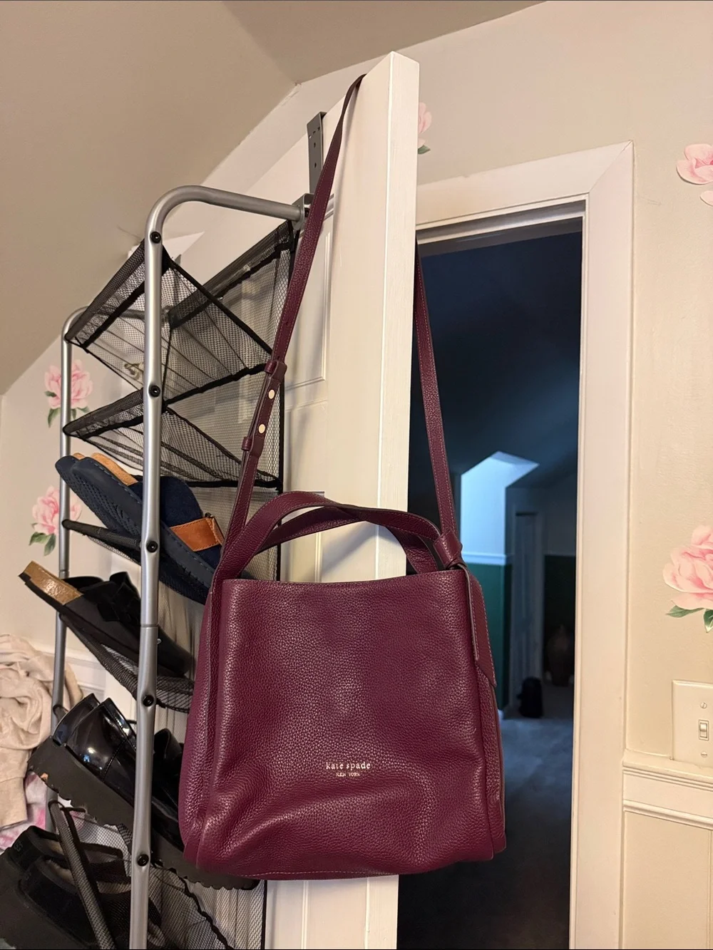 kate spade Plum Pebbled Leather Shoulder Bag
